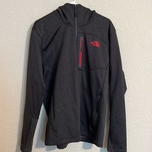 The North face mens zip up hoodie, gray size large